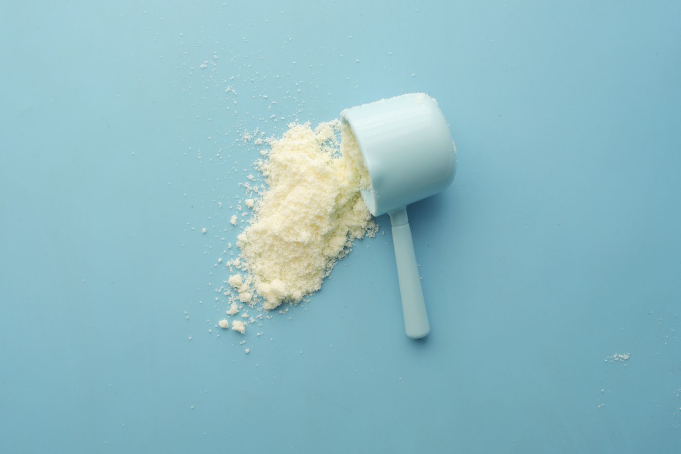 A scoop of whey protein powder